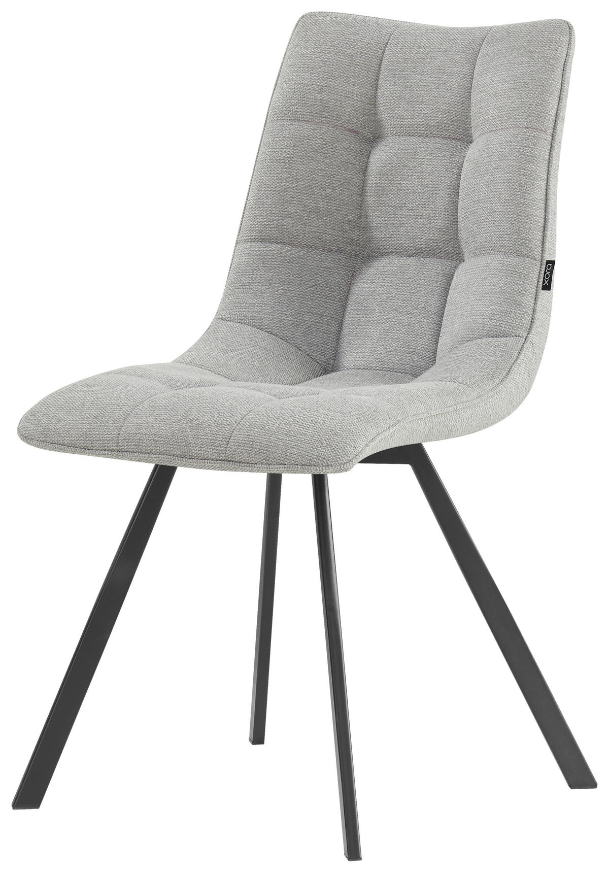 STUHL - Hellgrau/Schwarz, Design, Textil/Metall (47/86/61cm) - Xora