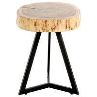 BEISTELLTISCH in Holz 35/35/43 cm  - Schwarz/Akaziefarben, Trend, Holz/Metall (35/35/43cm)