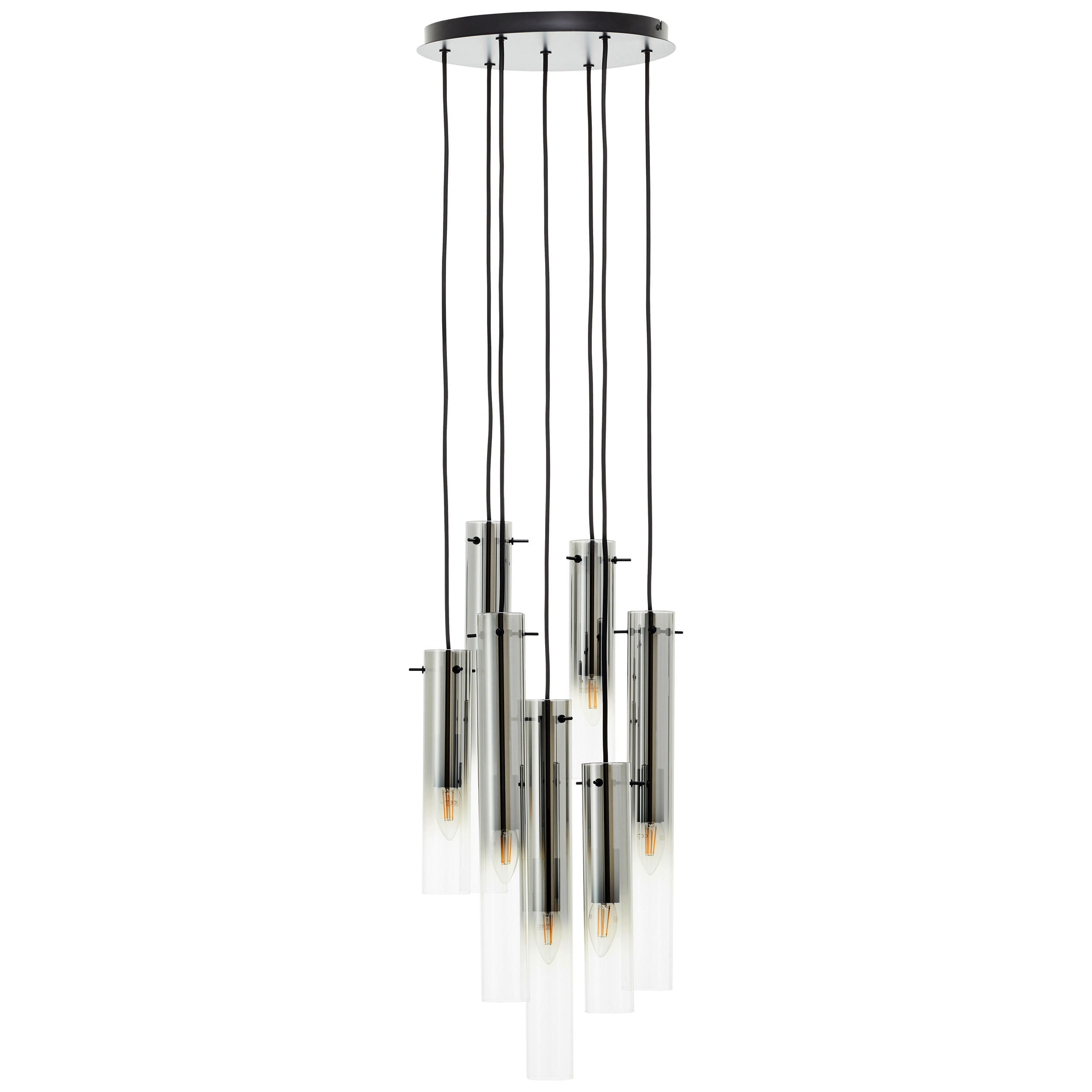 HÄNGELEUCHTE GLASINI 32/199 cm   - Schwarz/Grau, Design, Glas/Metall (32/199cm) - Brilliant
