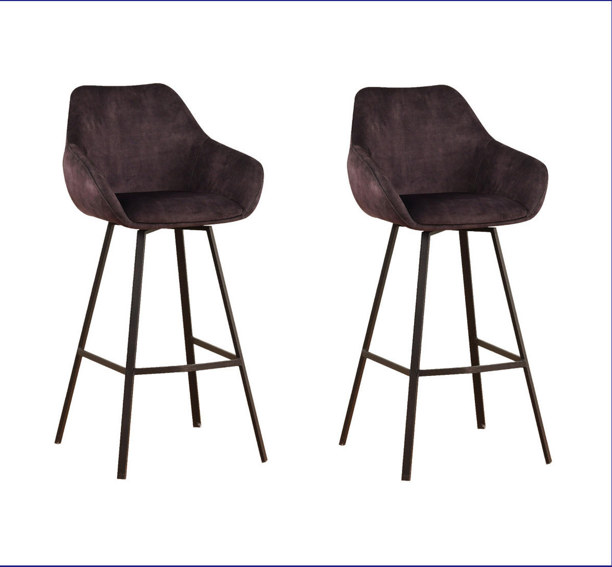 BARHOCKER-SET in Anthrazit  - Anthrazit/Schwarz, MODERN, Textil/Metall (55/109/57cm) - MID.YOU