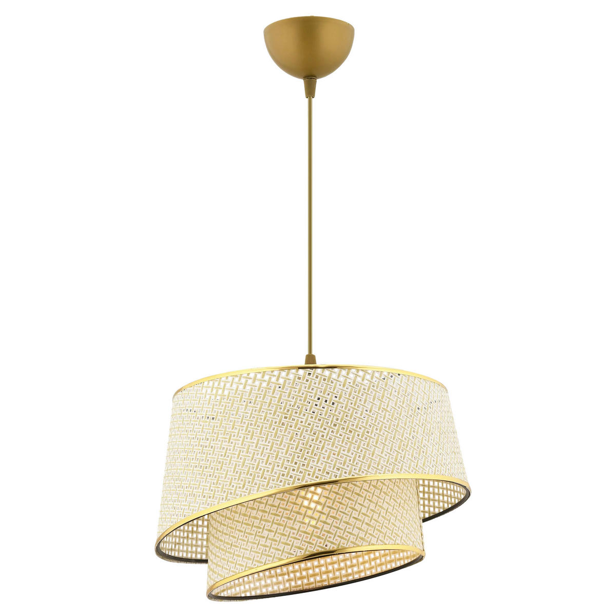 HÄNGELEUCHTE 32/65 cm   - Goldfarben/Creme, Design, Textil/Metall (32/65cm) - P & B