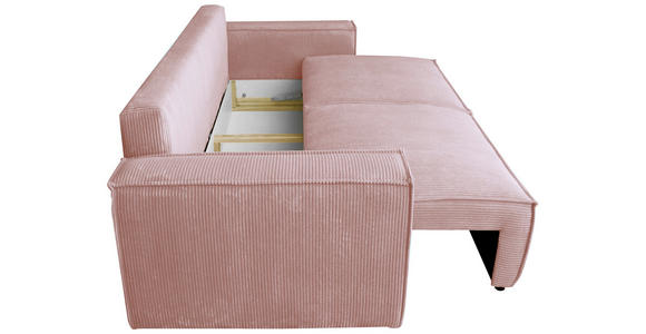 SCHLAFSOFA Cord Rosa - Schwarz/Rosa, KONVENTIONELL, Kunststoff/Textil (240/89/100cm) - Carryhome