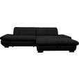 ECKSOFA in Mikrofaser Anthrazit  290/198 cm  - Anthrazit/Schwarz, Design, Textil/Metall (290/198cm) - Xora