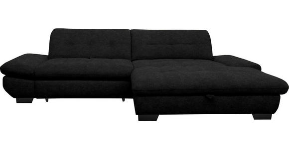 ECKSOFA in Mikrofaser Anthrazit  290/198 cm  - Anthrazit/Schwarz, Design, Textil/Metall (290/198cm) - Xora