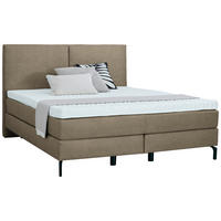 BOXSPRINGBETT 160/200 cm  in Schlammfarben  - Schlammfarben/Schwarz, Konventionell, Textil/Metall (160/200cm) - Dieter Knoll
