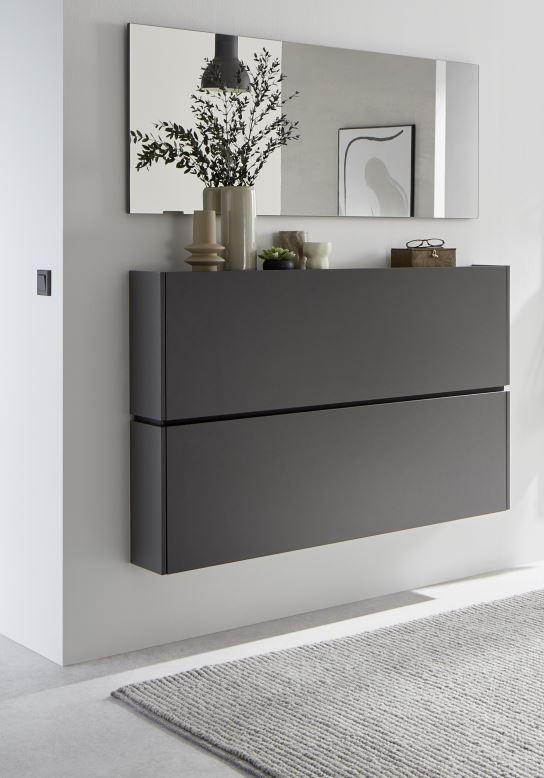 GARDEROBE 2-teilig in 140/200/22 cm - Graphitfarben, Design, Holzwerkstoff (140/200/22cm) - Voleo