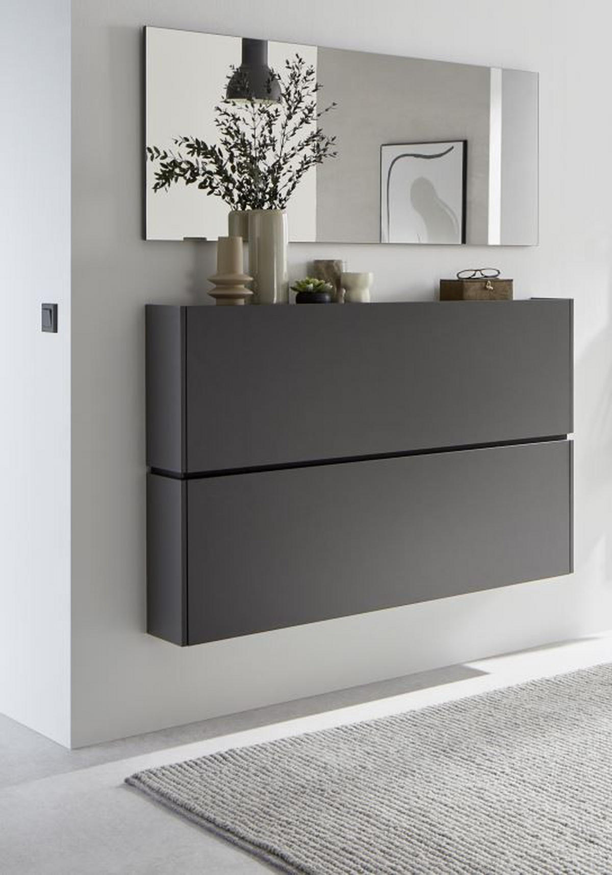 GARDEROBE 2-teilig  in 140/200/22 cm  - Graphitfarben, Design, Holzwerkstoff (140/200/22cm) - Voleo