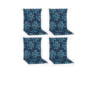 SADA VANKÚŠOV PRE STOLIČKU 4ks, 100/50/6 cm - svetlomodrá/tmavomodrá, Basics, textil (100/50/6cm) - Gardenson