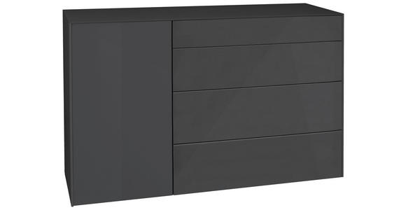 SIDEBOARD Imola in 131/89/42 cm - Anthrazit/Schwarz, Design, Glas/Holzwerkstoff (131/89/42cm) - Novel