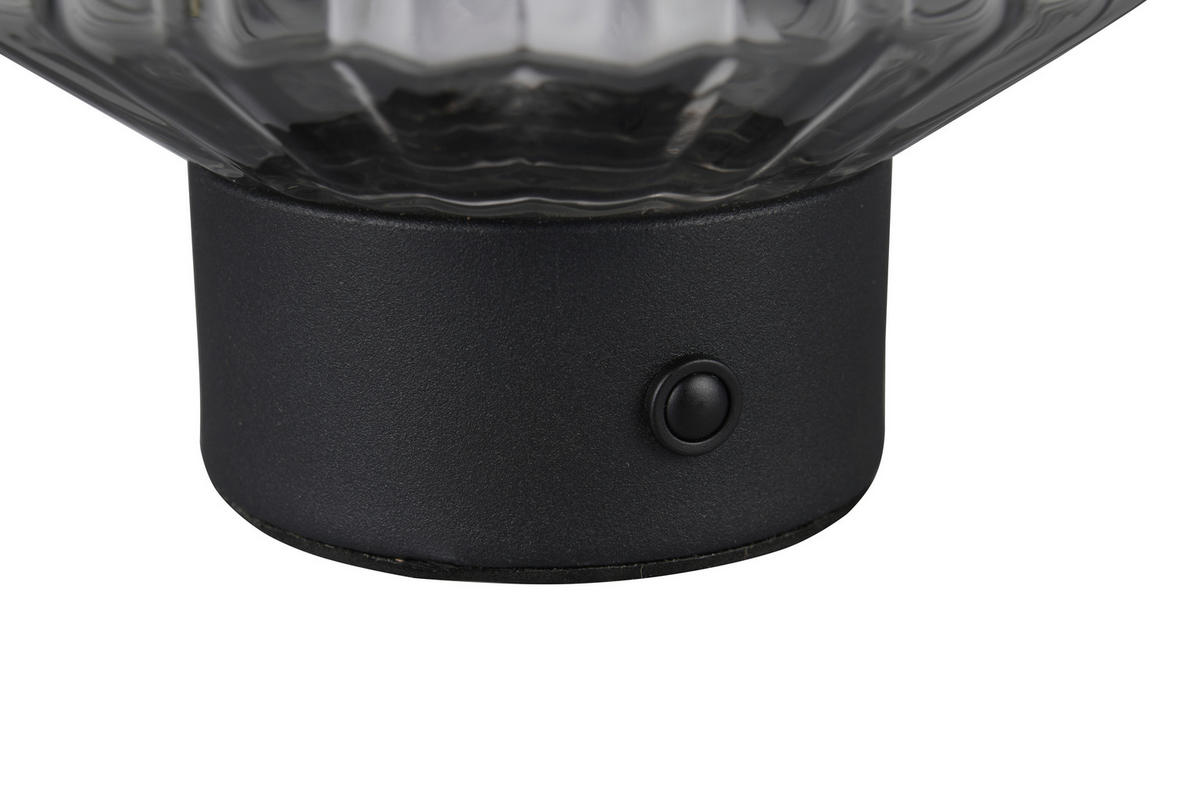 PORTABEL LAMPA Lord 13/19,5 cm   - grå/svart, Klassisk, glas (13/19,5cm)