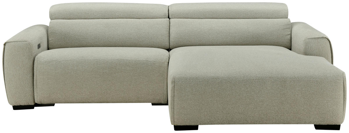 ECKSOFA Beige Mikrofaser  - Beige/Schwarz, Design, Holz/Textil (256/172cm) - Carryhome