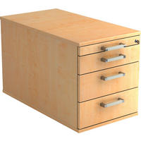 ROLLCONTAINER Ahornfarben  - Ahornfarben/Alufarben, KONVENTIONELL, Holzwerkstoff/Kunststoff (42,8/51,2/80cm) - Venda