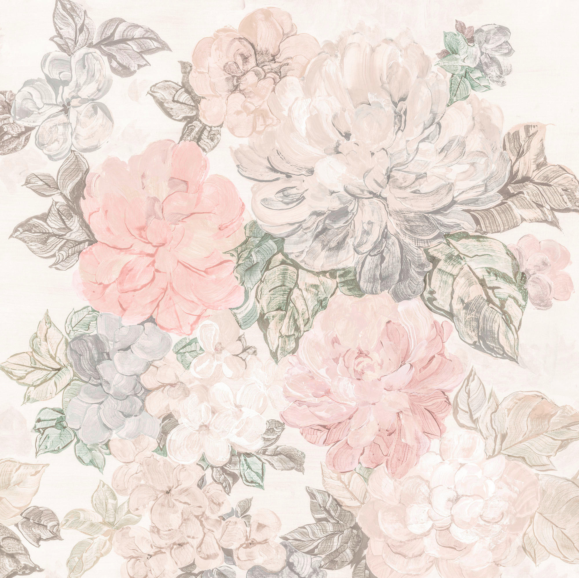 Xora Vliestapete Gelb, Grün, Rosa 250x250 cm