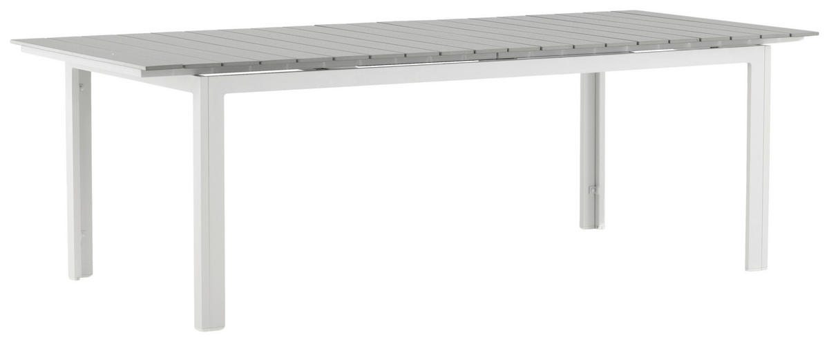 GARTENTISCH Metall Grau, Weiß rechteckig  - Weiß/Grau, KONVENTIONELL, Metall (229/100/75cm) - Gardenson