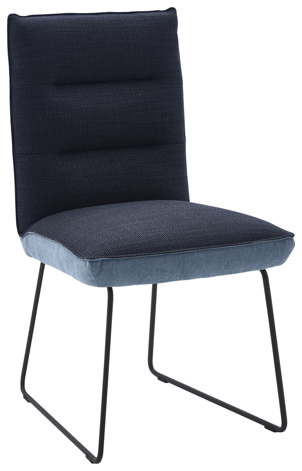 STUHL  in Stahl Flachgewebe Metall, Textil  - Blau/Schwarz, Design, Textil/Metall (49/93/59cm) - Dieter Knoll