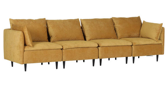 SOFAELEMENT Flachgewebe Senfgelb  - Senfgelb/Schwarz, KONVENTIONELL, Holz/Textil (77/72/83cm) - Carryhome