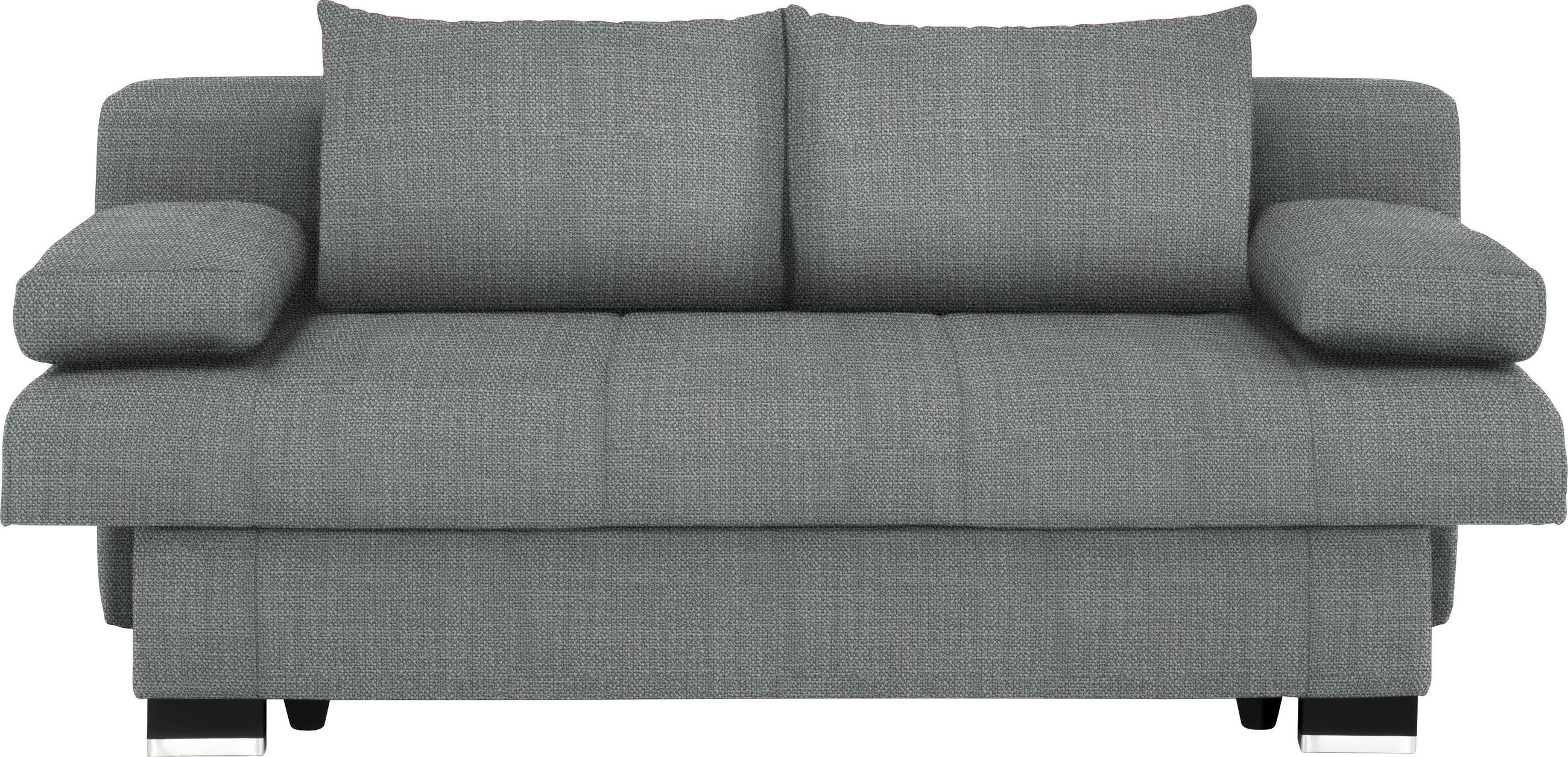 SCHLAFSOFA Grau  - Wengefarben/Alufarben, KONVENTIONELL, Holz/Textil (200/80/104cm) - Novel