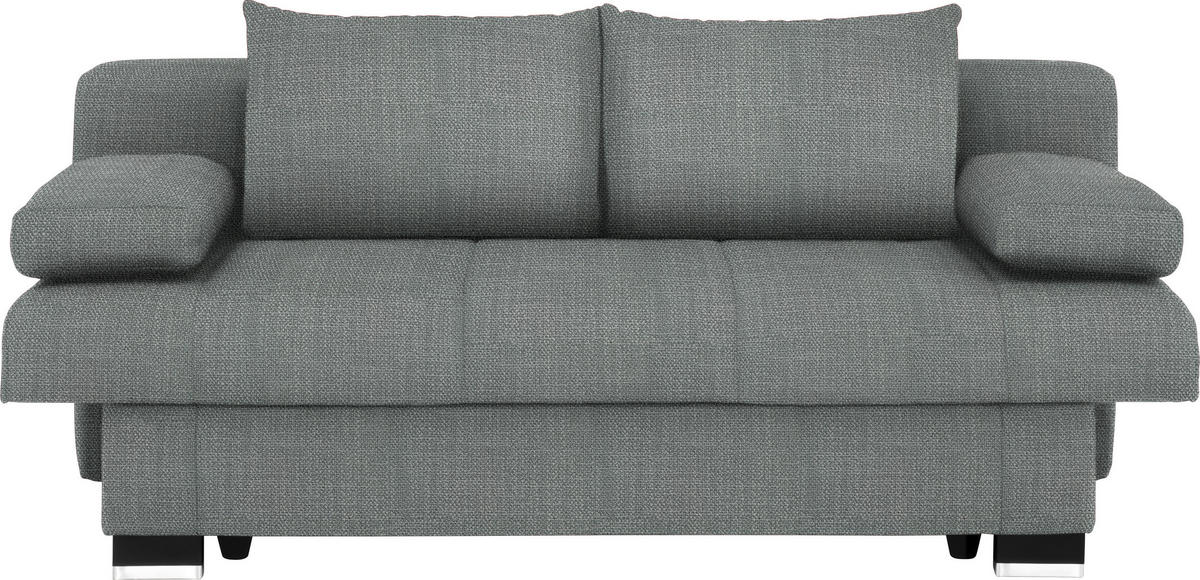 SCHLAFSOFA Grau  - Wengefarben/Alufarben, KONVENTIONELL, Holz/Textil (200/80/104cm) - Novel