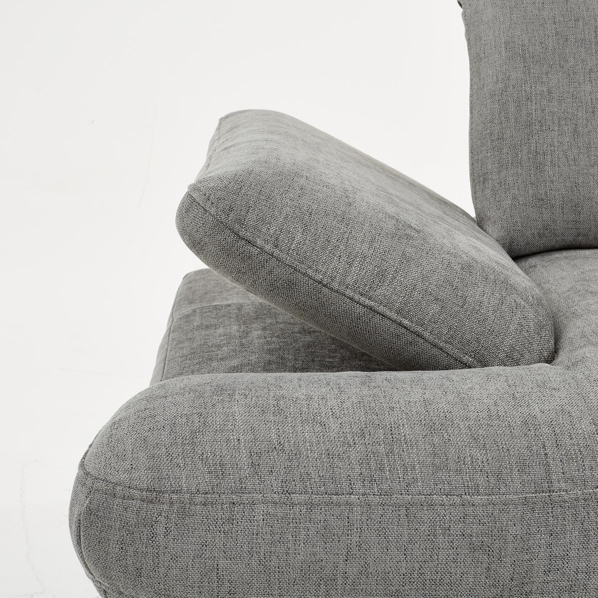 ECKSOFA in Webstoff Grau  - Schwarz/Grau, Design, Textil/Metall (293/197cm) - Stylife
