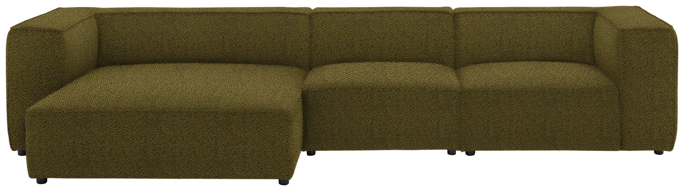 ECKSOFA  in Flachgewebe Khaki  164/341 cm  - Khaki/Schwarz, Design, Kunststoff/Textil (164/341cm) - W.Schillig