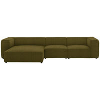 ECKSOFA  in Flachgewebe Khaki  164/341 cm  - Khaki/Schwarz, Design, Kunststoff/Textil (164/341cm) - W.Schillig