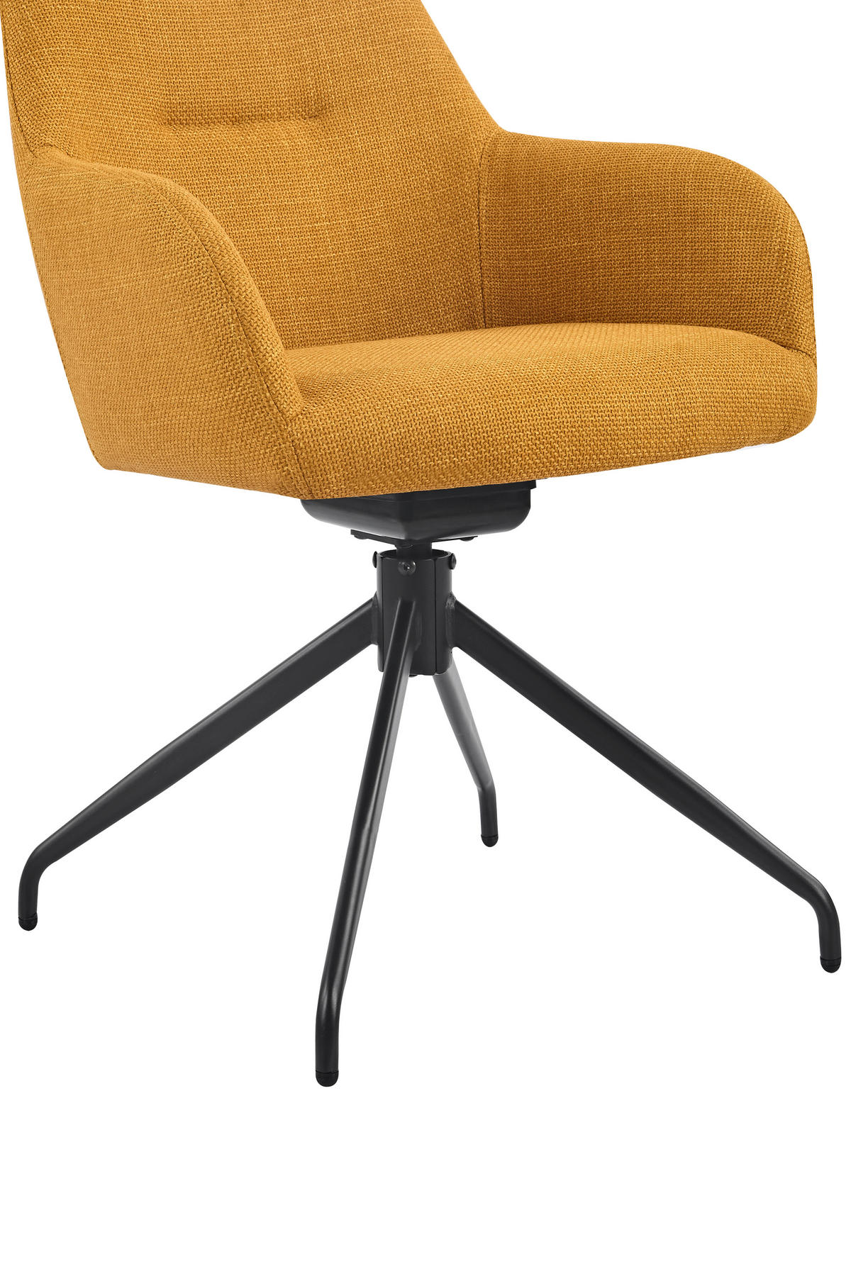 ARMLEHNSTUHL-SET 2 Stück  in Stahl Webstoff, Mikrofaser  - Gelb/Schwarz, MODERN, Textil/Metall (56/83/60cm) - MID.YOU