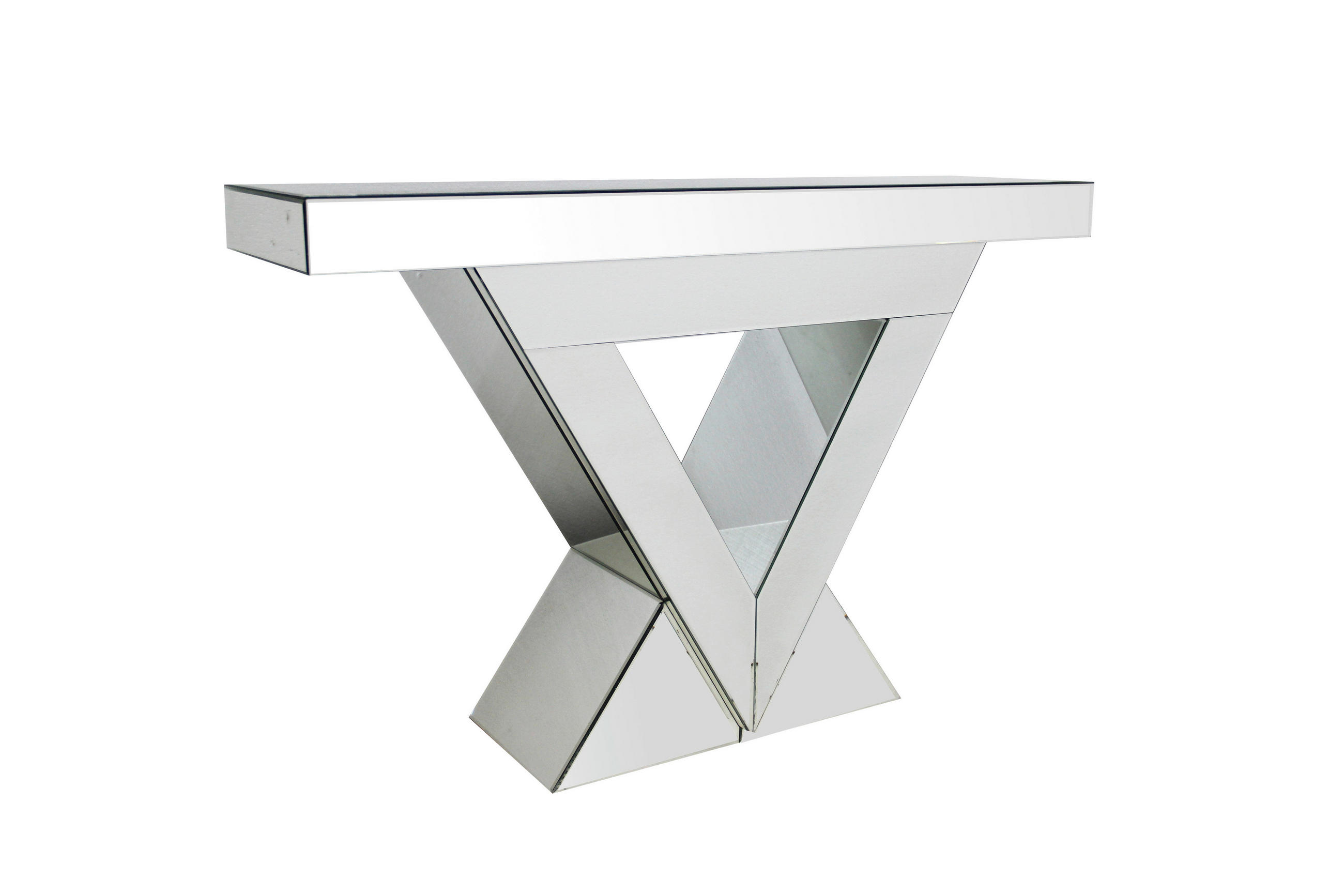 KONSOLENTISCH in Glas, Holzwerkstoff 120/35,5/80 cm    - Silberfarben, Design, Glas/Holzwerkstoff (120/35,5/80cm) - Livetastic