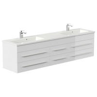 WASCHTISCHKOMBI 200 cm  - Weiß Hochglanz/Weiß, Basics, Holzwerkstoff/Stein (200cm) - MID.YOU