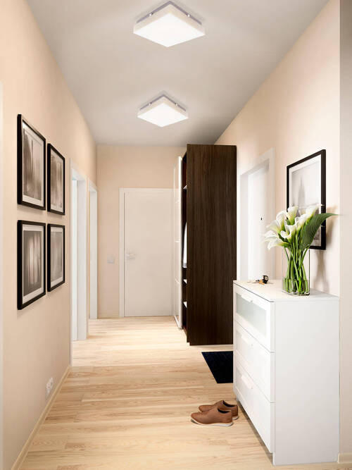 LED-DECKENLEUCHTE 25/25/8 cm   - Weiß, Basics, Glas/Metall (25/25/8cm) - Näve