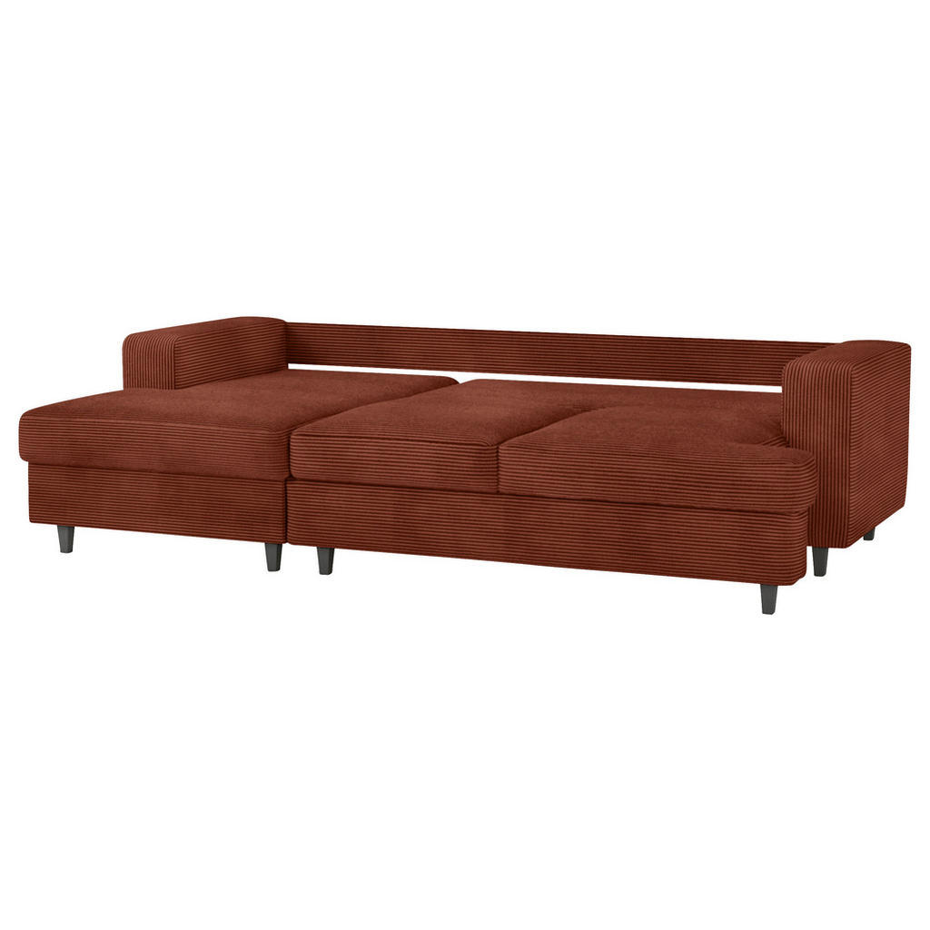 Thumbnail - Mid.you Ecksofa, Rost, Textil, Buche, 3-4-Sitzer, Füllung: Schaumstoff, Ottomane links, L-Form, 247x140 cm, Liegefunktio...
