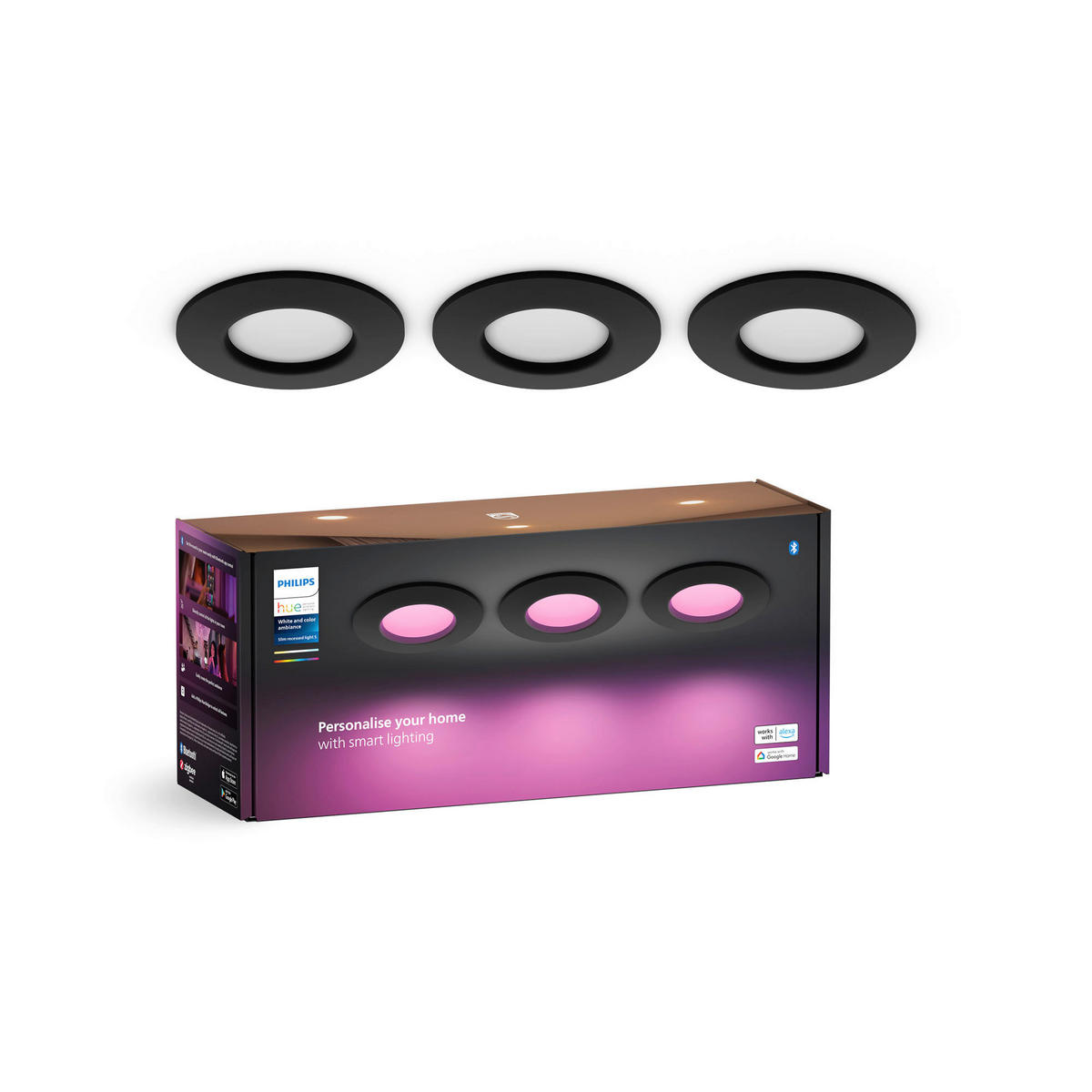LED-STRAHLER 9/2,7 cm  - Schwarz, Basics, Metall (9/2,7cm) - Philips HUE