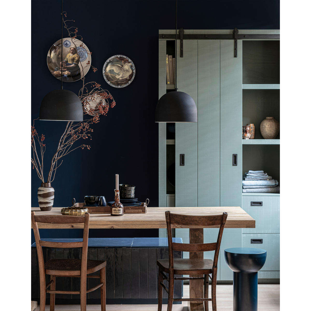 MEHRZWECKSCHRANK 122/230/37 cm  in Grün  - Schwarz/Grün, Design, Holz (122/230/37cm) - Livetastic