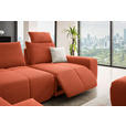 ECKSOFA in Velours Terracotta  - Terracotta/Schwarz, Design, Kunststoff/Textil (236/326cm) - Xora