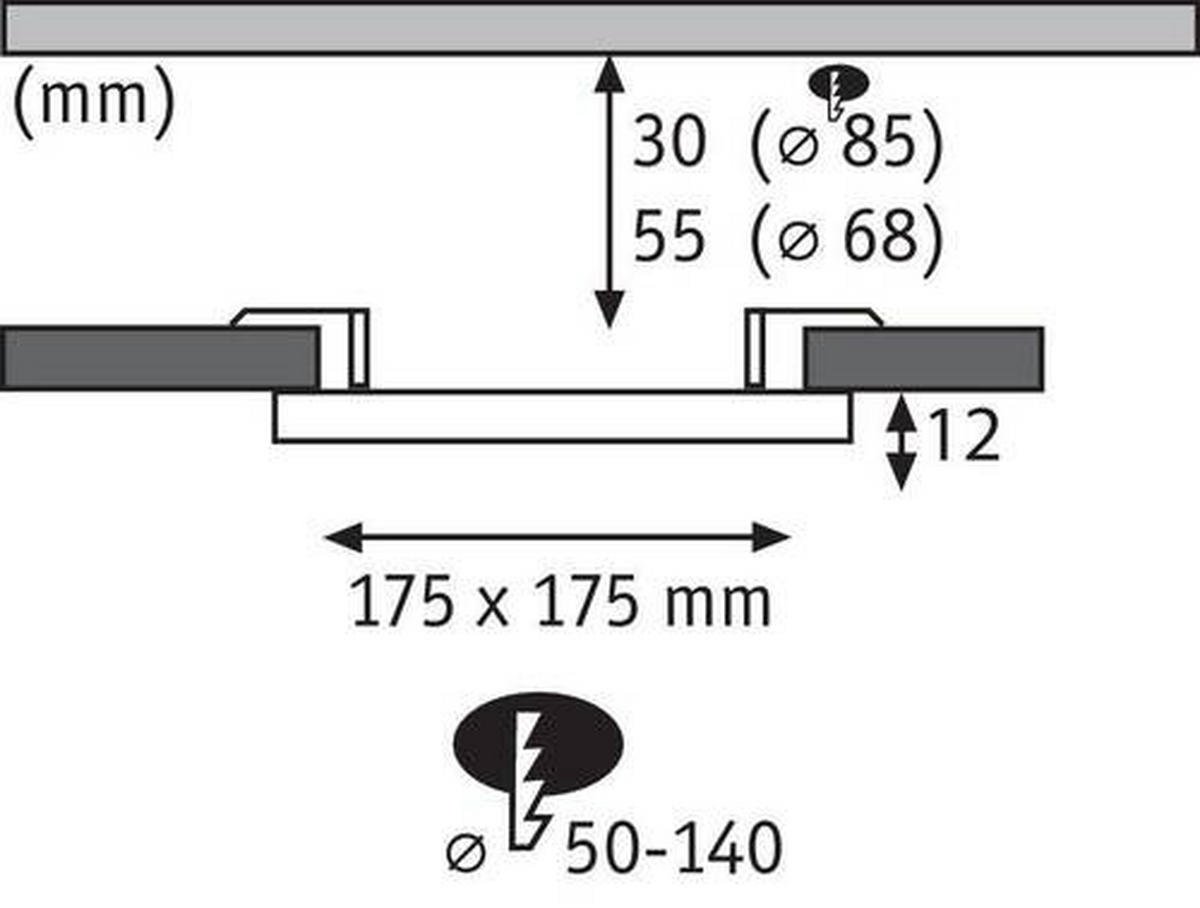LED-PANEEL 17,5/17,5/1,2 cm   - Weiß, Design, Kunststoff (17,5/17,5/1,2cm) - Paulmann