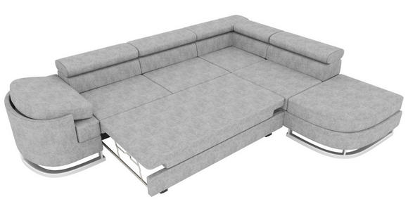 ECKSOFA in Lederlook Hellgrau  - Chromfarben/Hellgrau, KONVENTIONELL, Textil/Metall (278/224cm) - Carryhome