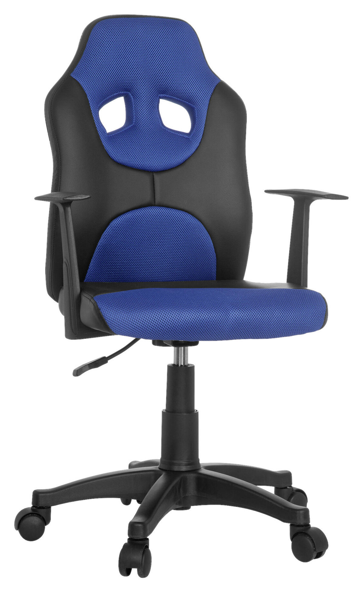 OTOČNÁ ŽIDLE PRO MLÁDEŽ, modrá, černá - modrá/černá, Basics, plast (54/90-100/48cm) - MID.YOU