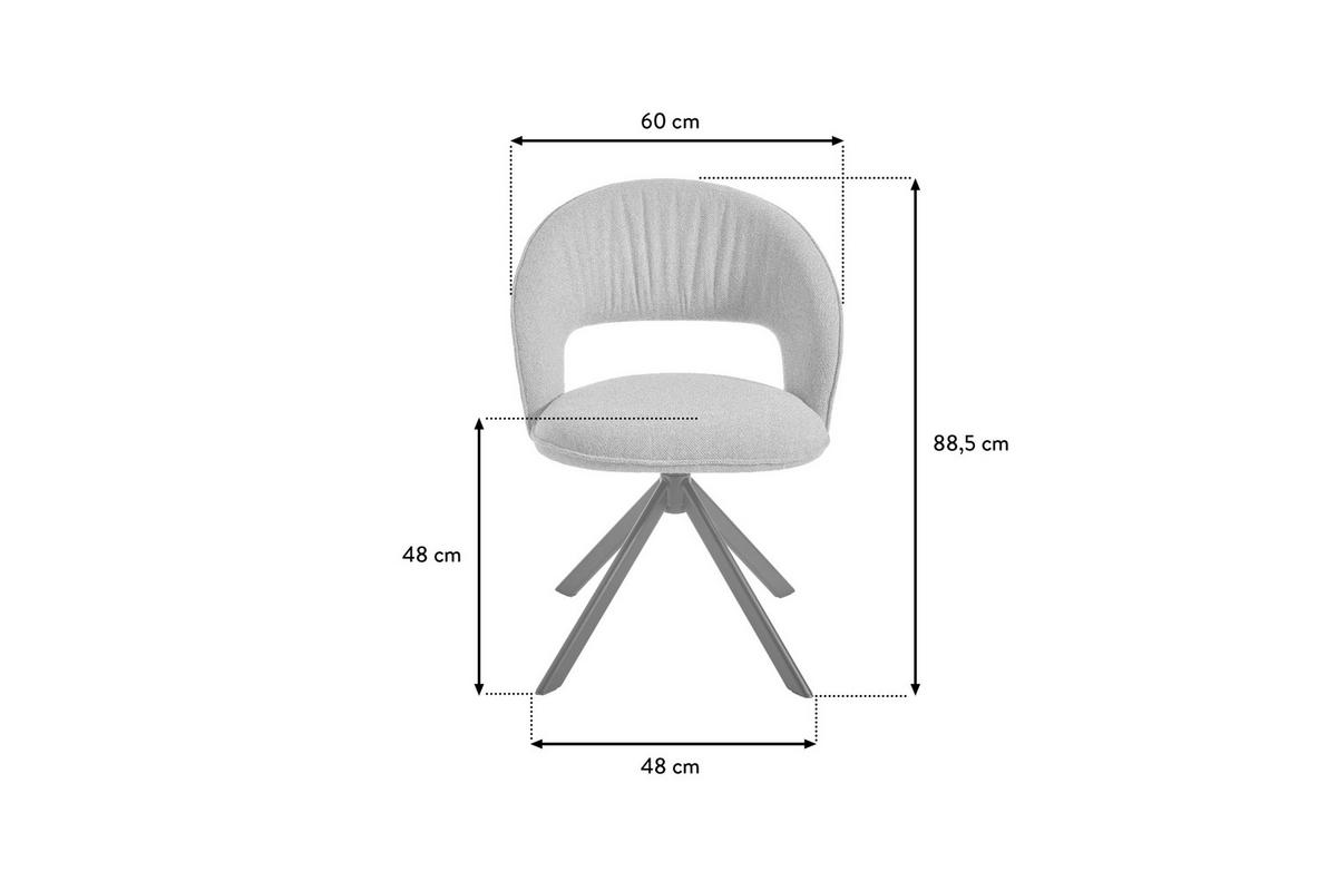 DREHSTUHL Bouclé Schwarz, Kaschmir  - Kaschmir/Schwarz, Basics, Textil/Metall (60/88,5/64cm) - Celina Home
