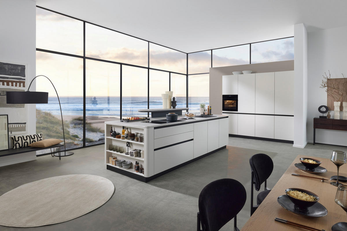 EINBAUKÜCHE   - Weiß, Design, Holzwerkstoff - Novel