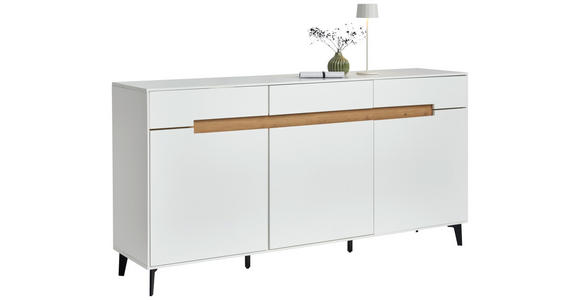 SIDEBOARD  in 176/89/40 cm  - Eichefarben/Schwarz, MODERN, Holzwerkstoff/Metall (176/89/40cm) - Novel