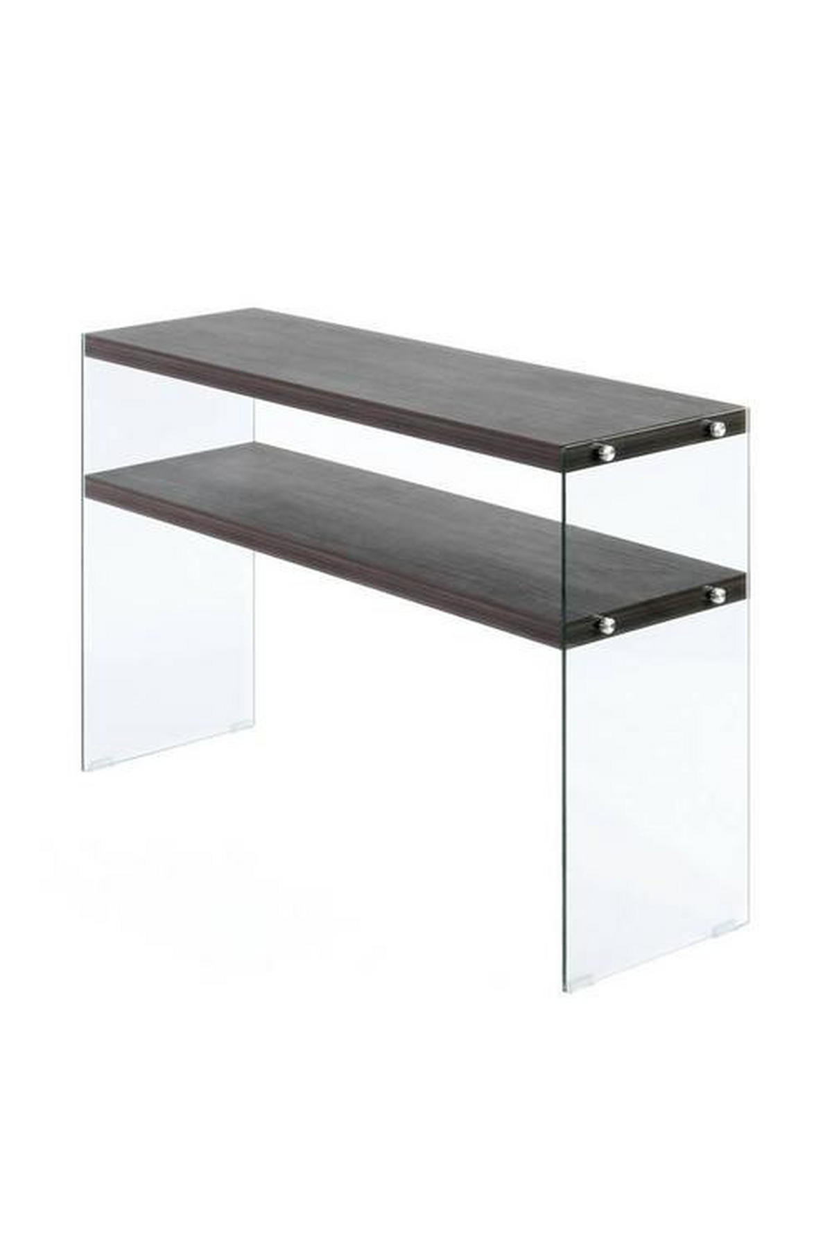 SIDOBORD i glas, trämaterial 32/110/75 cm  - klar/brun, Basics, trämaterial/glas (32/110/75cm) - Kayoom