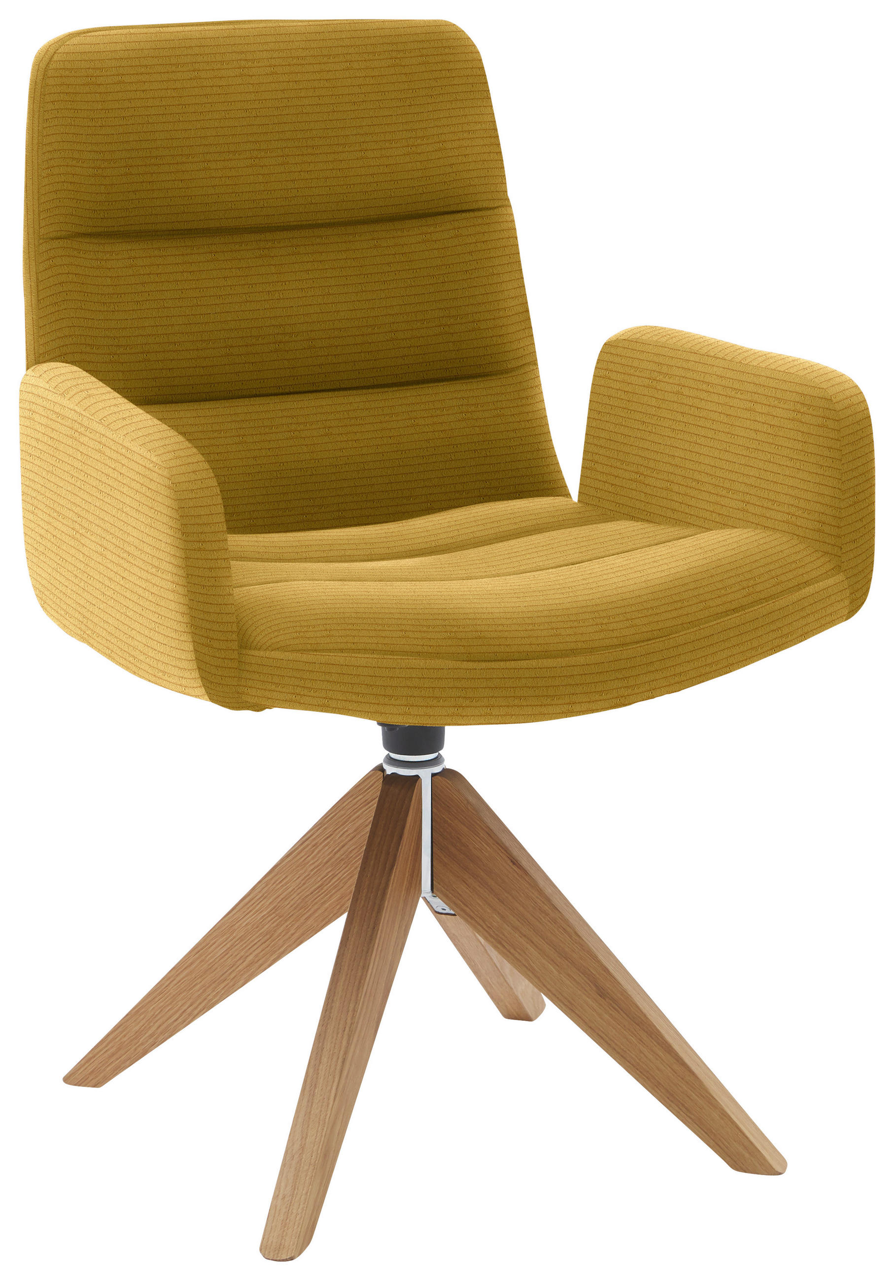 ARMLEHNSTUHL  in Cord  - Gelb/Naturfarben, Design, Holz/Textil (61/88/66cm) - Dieter Knoll