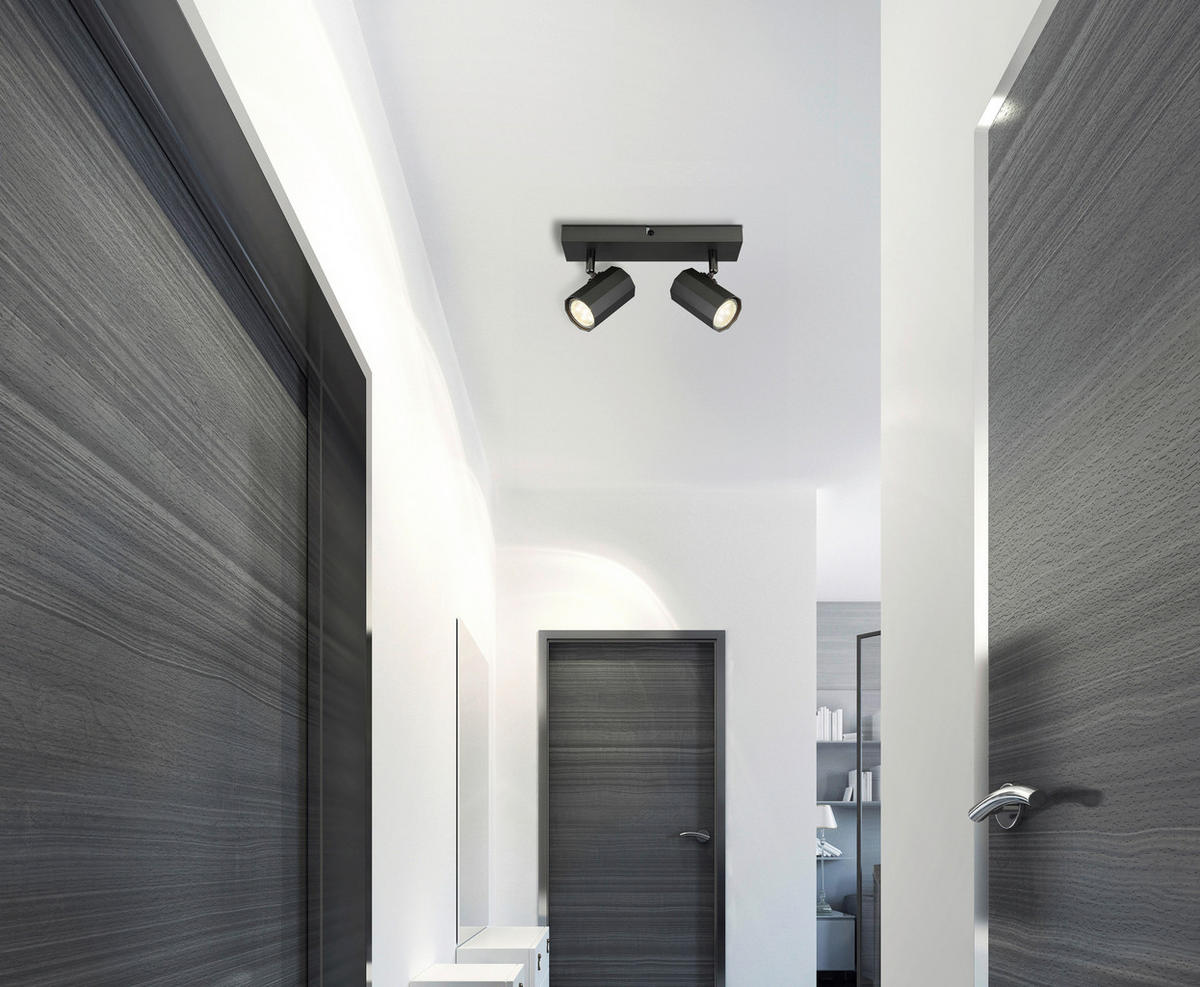 DECKENLEUCHTE    26/6/14,5 cm  - Grau, Design, Metall (26/6/14,5cm) - Novel