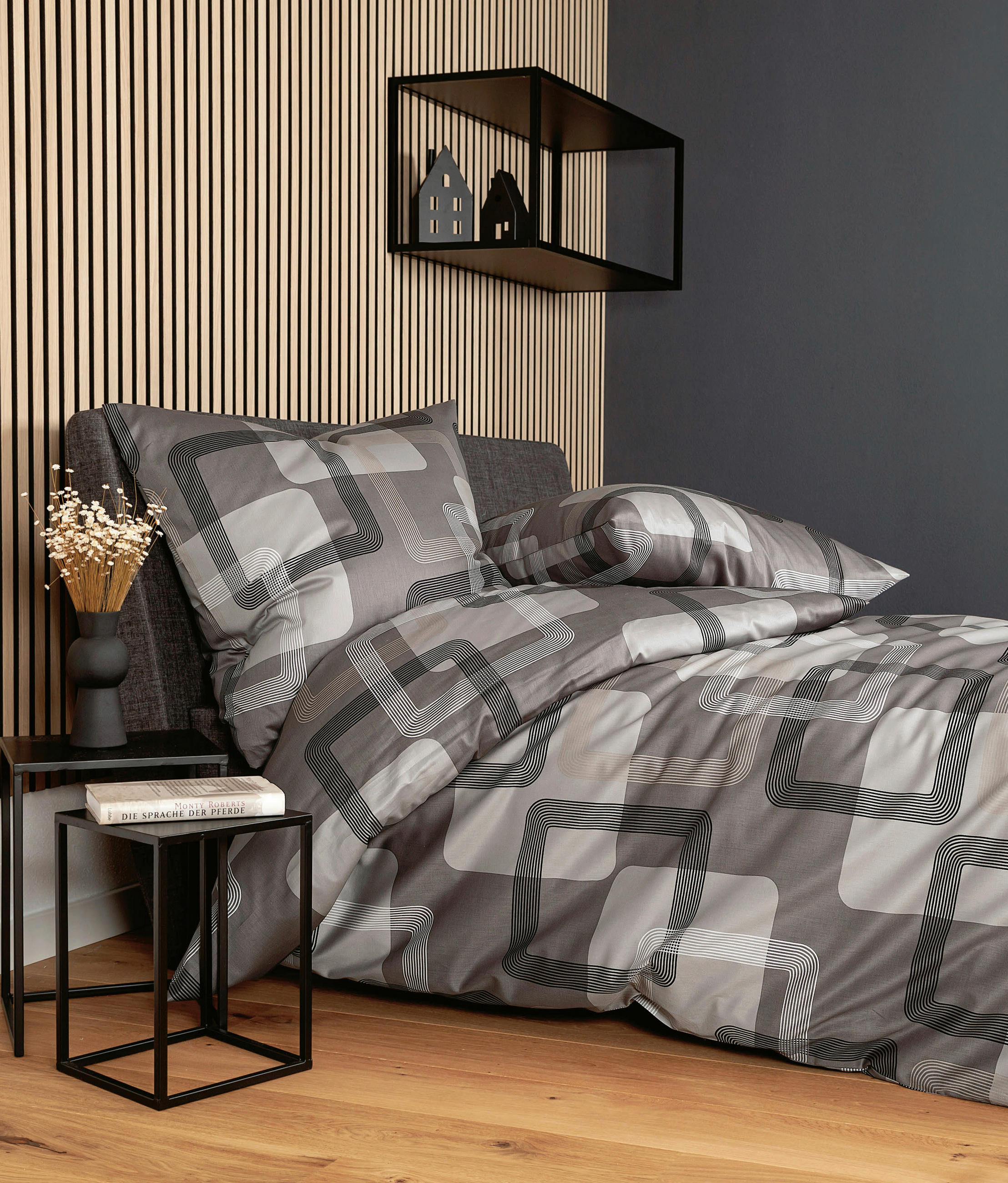 BETTWÄSCHE 155/200 cm J.D. Makosatin  - Beige/Grau, Design, Textil (155/200cm) - Janine