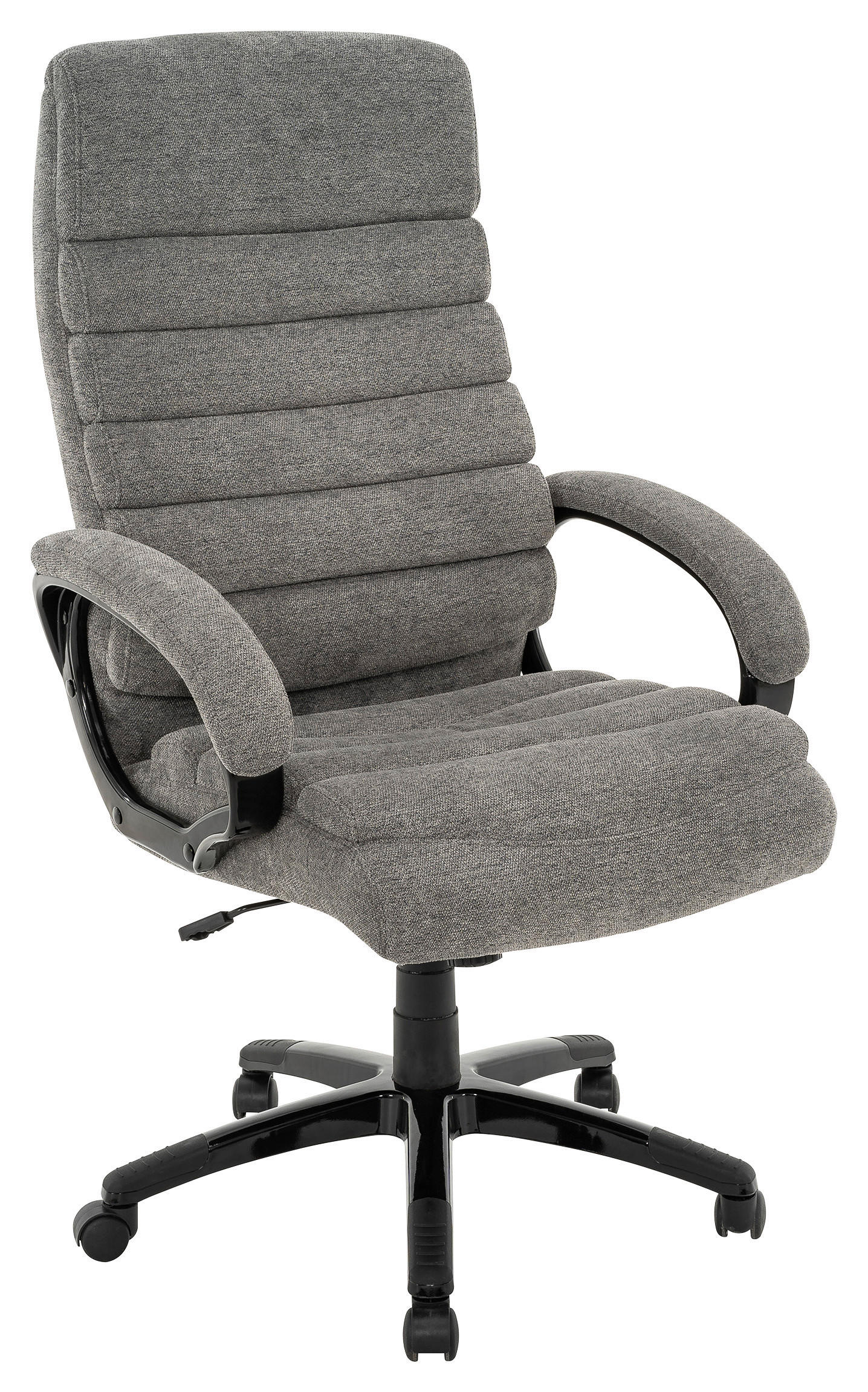 CHEFSESSEL Webstoff Grau, Schwarz  - Schwarz/Grau, MODERN, Kunststoff/Textil (70/115-123/77cm) - MID.YOU