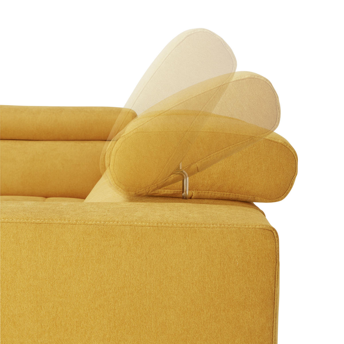 ECKSOFA in Mikrofaser Gelb  - Gelb/Schwarz, Design, Textil/Metall (301/207cm) - Xora