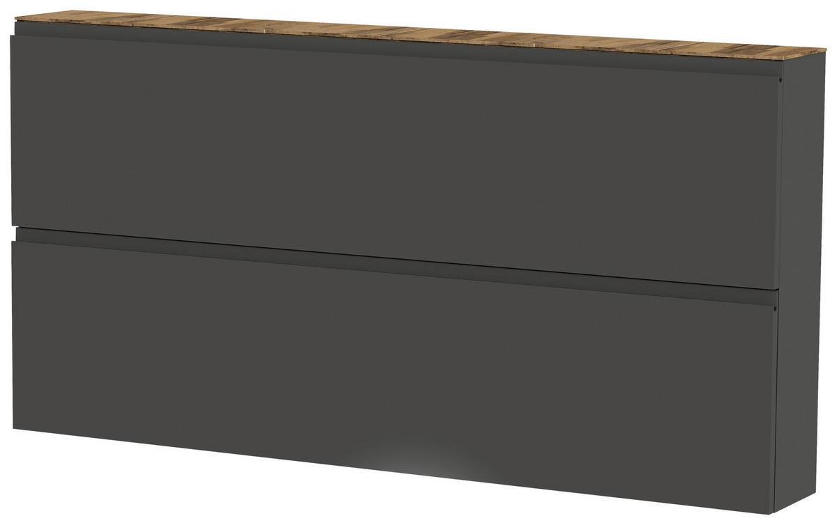 SCHUHKIPPER - Eichefarben/Anthrazit, Design, Holzwerkstoff (160/81/22cm) - Moderano