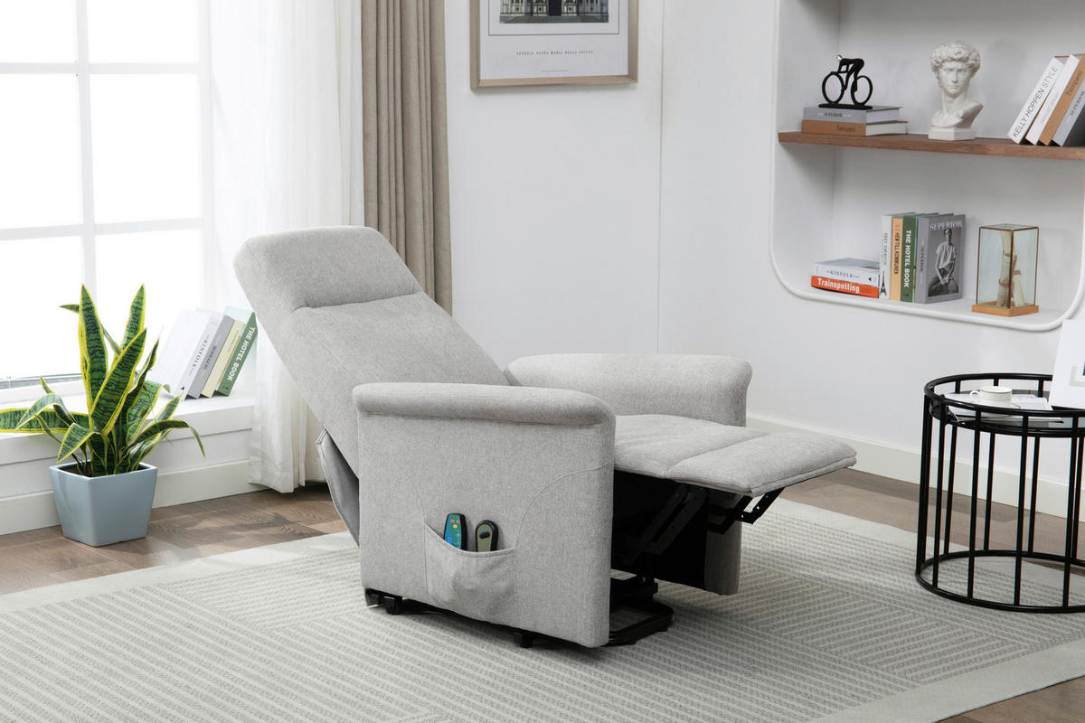 MASSAGESESSEL in Mikrofaser Greige  - Greige/Schwarz, KONVENTIONELL, Kunststoff/Textil (72/102/86cm) - MID.YOU