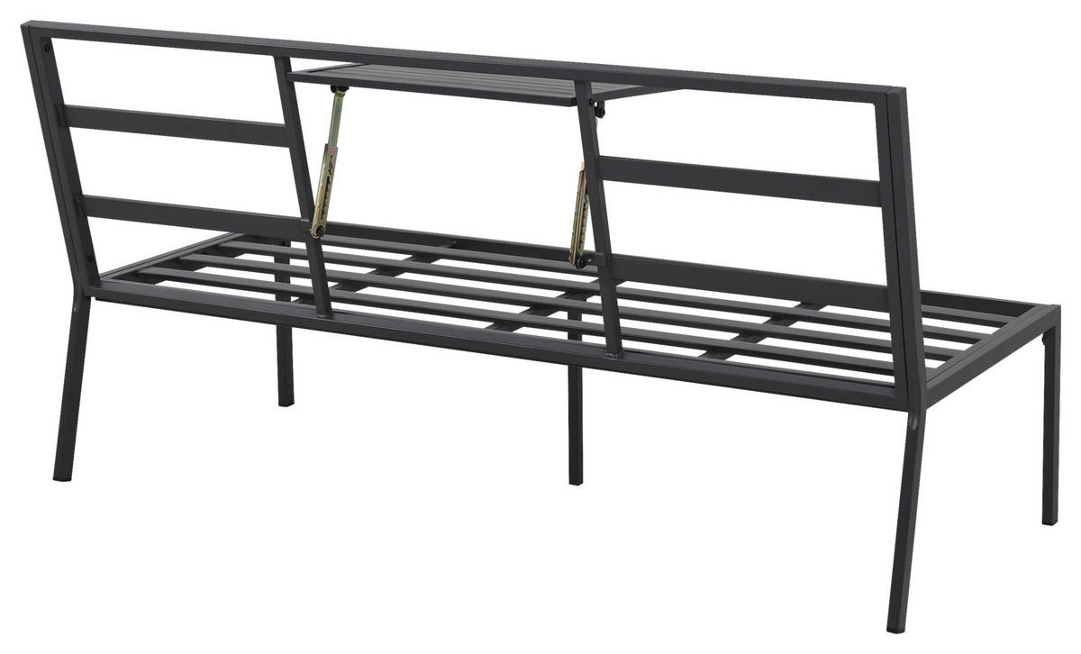 GARTENSET Webstoff Eisen  - Grau, Design, Textil/Metall (165/77/84cm) - Ambia Garden