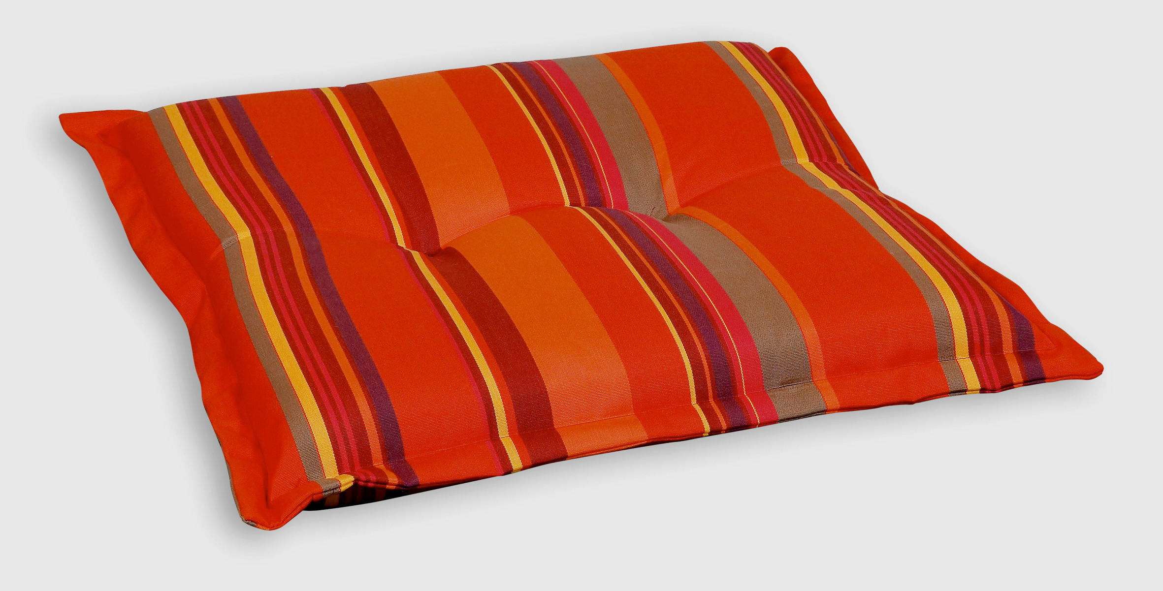XXXLutz Gartenhockerauflage Gelb, Rot, Graubraun 50x9x50 cm