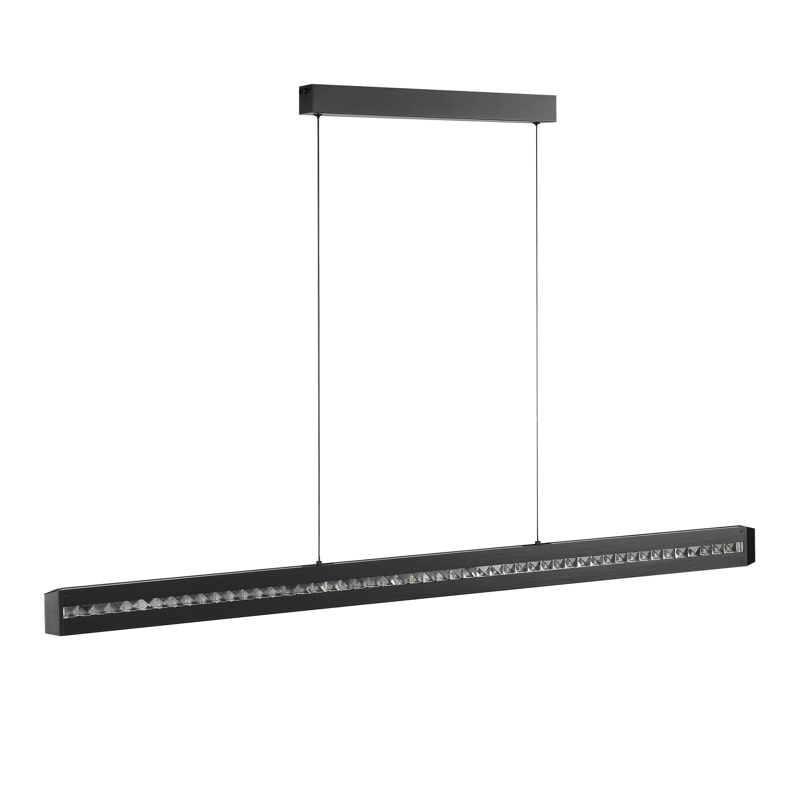 LED-HÄNGELEUCHTE Banda 115/6,5/150 cm   - Schwarz, Design, Glas/Metall (115/6,5/150cm) - Brilliant